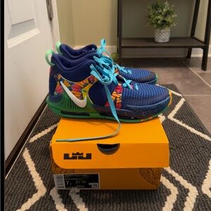 Nike Kids Vibrant Blue and Green Sneakers